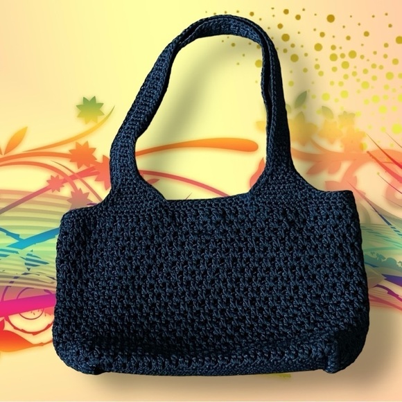 The Sak Black Crochet Women’s Shoulder Bohemian Handbag 12”x11" - Picture 4 of 13